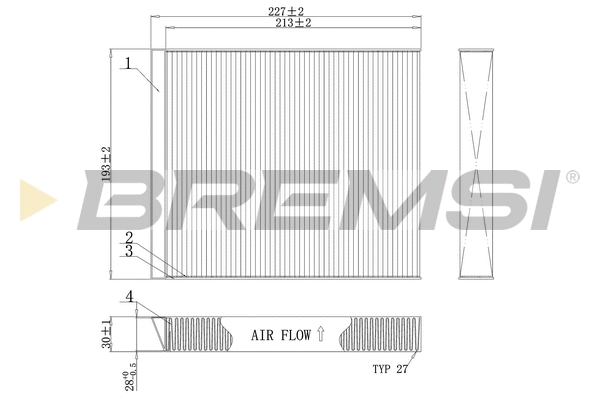 Filtre, air de l'habitacle BREMSI FC0971C
