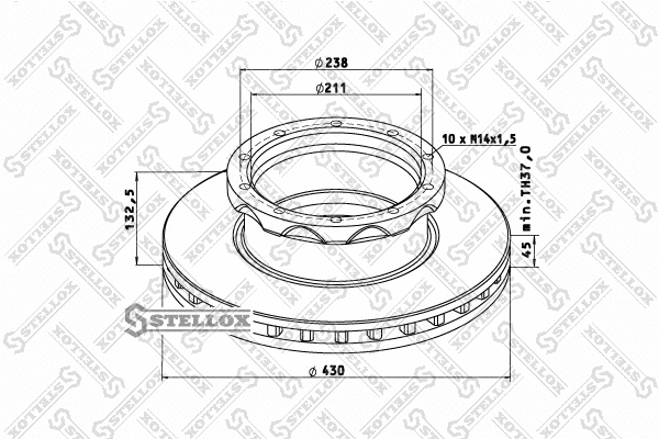 Disque de frein STELLOX 85-00728-SX