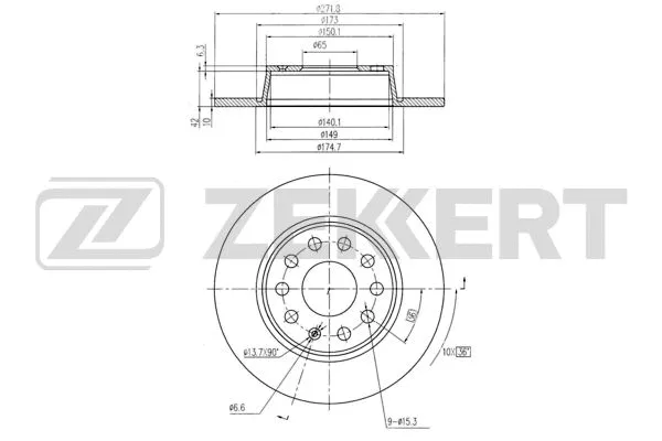 Disque de frein ZEKKERT BS-5116B