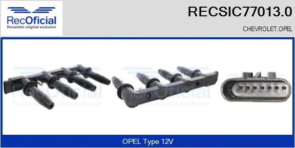 Bobine d'allumage RECOFICIAL RECSIC77013.0