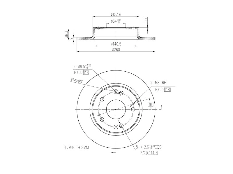 Disque de frein A.Z. Meisterteile AZMT-44-024-1280