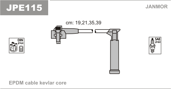 Kit de câbles d'allumage JANMOR JPE115