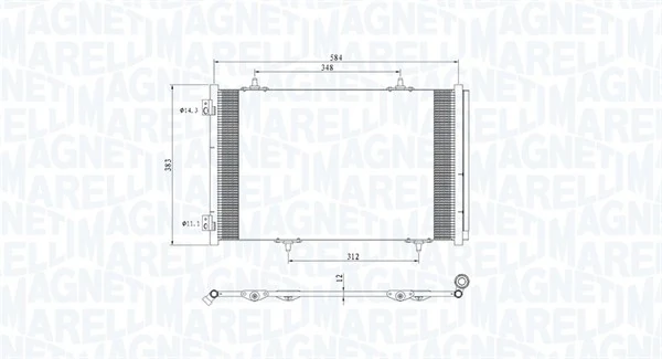 Condenseur, climatisation MAGNETI MARELLI 350203812000