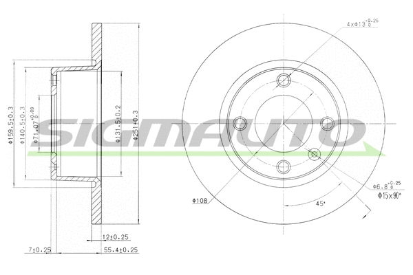 Disque de frein SIGMAUTO DBA840S