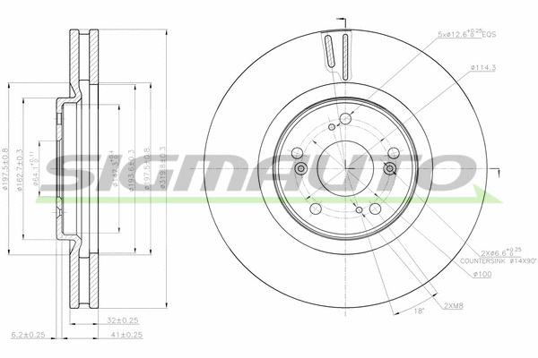 Disque de frein SIGMAUTO DBB777V