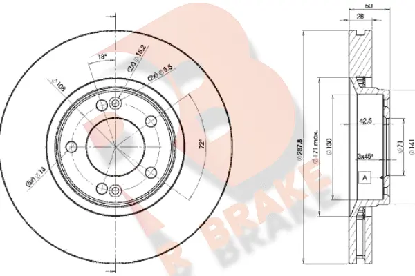 Disque de frein R BRAKE 78RBD27814