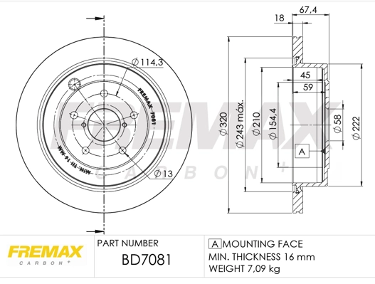 Disque de frein FREMAX BD-7081