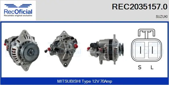Alternateur RECOFICIAL REC2035157.0