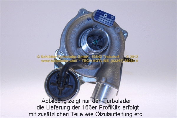 Turbocompresseur, suralimentation SCHLÜTTER TURBOLADER 166-09220