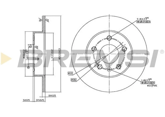 Disque de frein BREMSI CD7044S