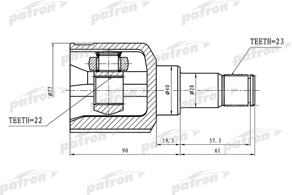Jeu de joints, arbre de transmission PATRON PCV3085