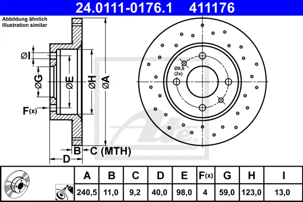 Disque de frein ATE-APAC 24.0111-0176.1