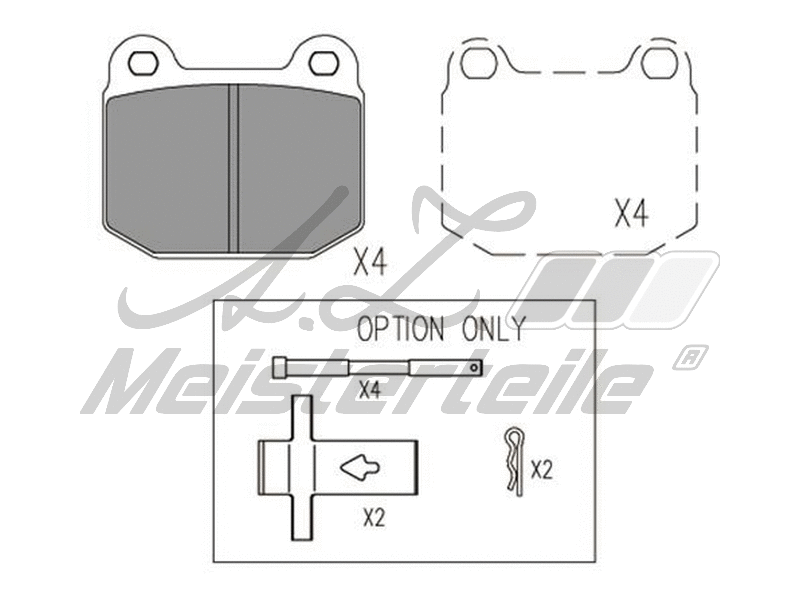 Kit de plaquettes de frein, frein à disque A.Z. Meisterteile AZMT-44-022-2172