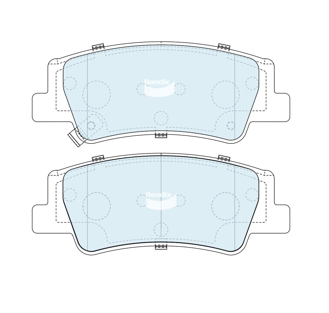Kit de plaquettes de frein, frein à disque Bendix DB2612 4WD