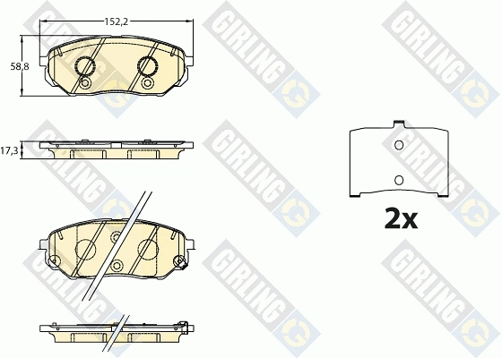 Kit de plaquettes de frein, frein à disque GIRLING 6136386