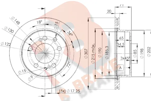 Disque de frein R BRAKE 78RBD28675