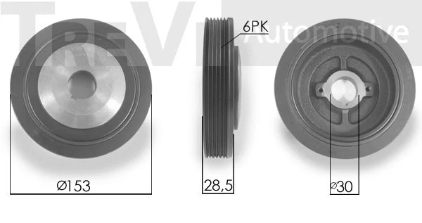 Poulie, vilebrequin TREVI AUTOMOTIVE PC1055