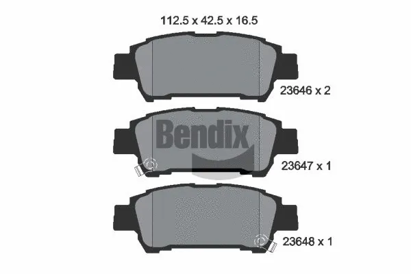 Kit de plaquettes de frein, frein à disque BENDIX Braking BPD2022