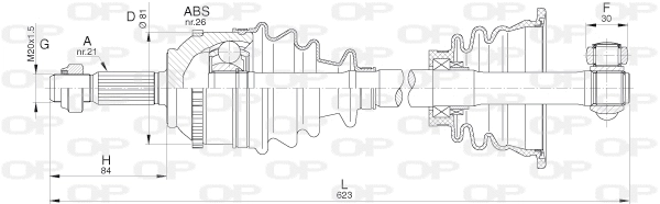 Arbre de transmission OPEN PARTS DRS6298.00