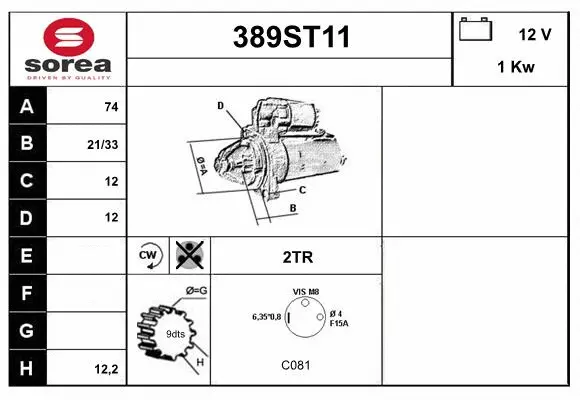 Démarreur STARTCAR 389ST11