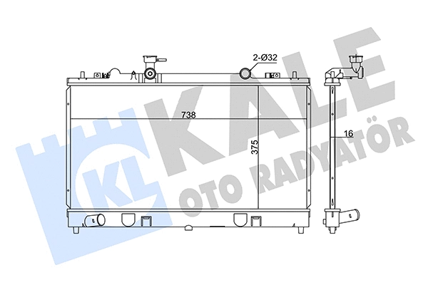 Radiateur, refroidissement du moteur KALE OTO RADYATÖR 347920