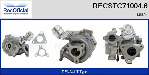 Turbocompresseur, suralimentation RECOFICIAL RECSTC71004.6