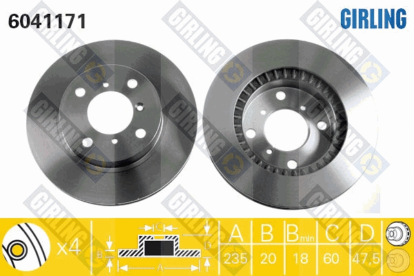 Disque de frein GIRLING 6041171