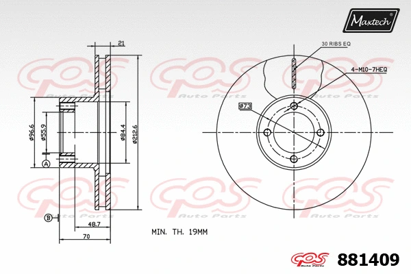 Disque de frein MAXTECH 881409