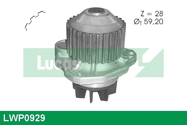 Pompe à eau, refroidissement du moteur LUCAS LWP0929