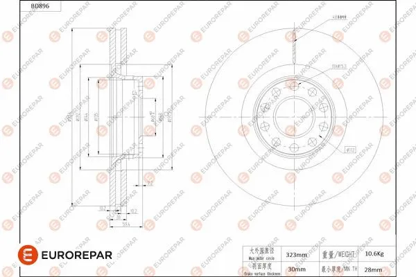Disque de frein EUROREPAR 1684333880