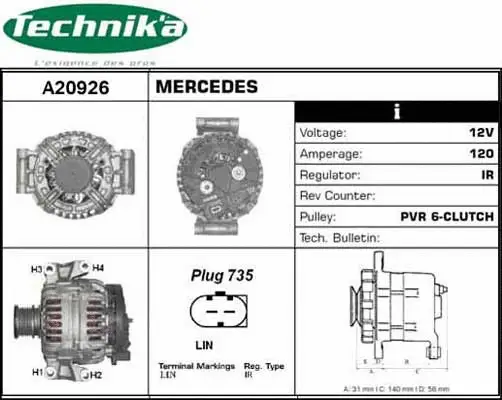 Alternateur Technika A20926