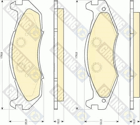 Kit de plaquettes de frein, frein à disque GIRLING 6112075