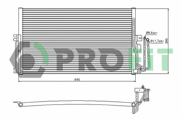 Condenseur, climatisation PROFIT PR 5077C1
