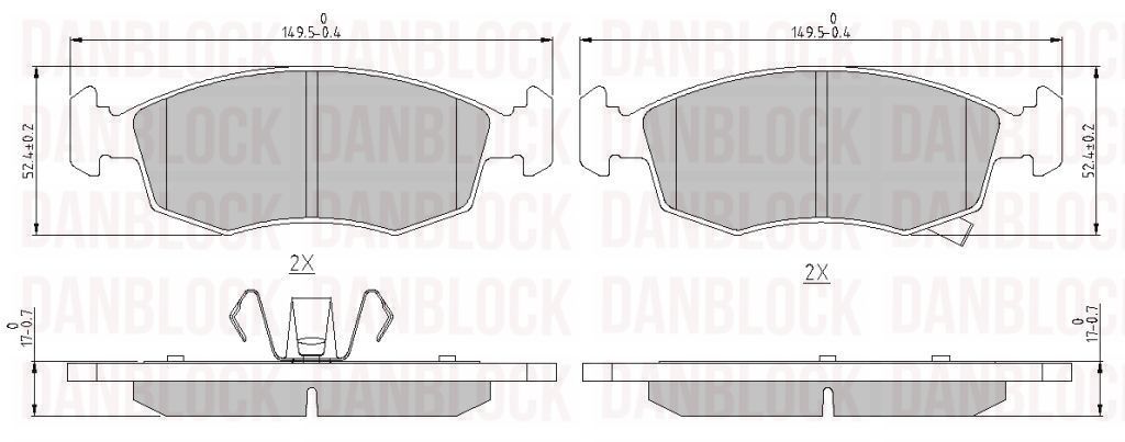 Kit de plaquettes de frein, frein à disque DANBLOCK DB 510922