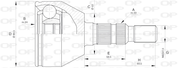 Jeu de joints, arbre de transmission OPEN PARTS CVJ5602.10