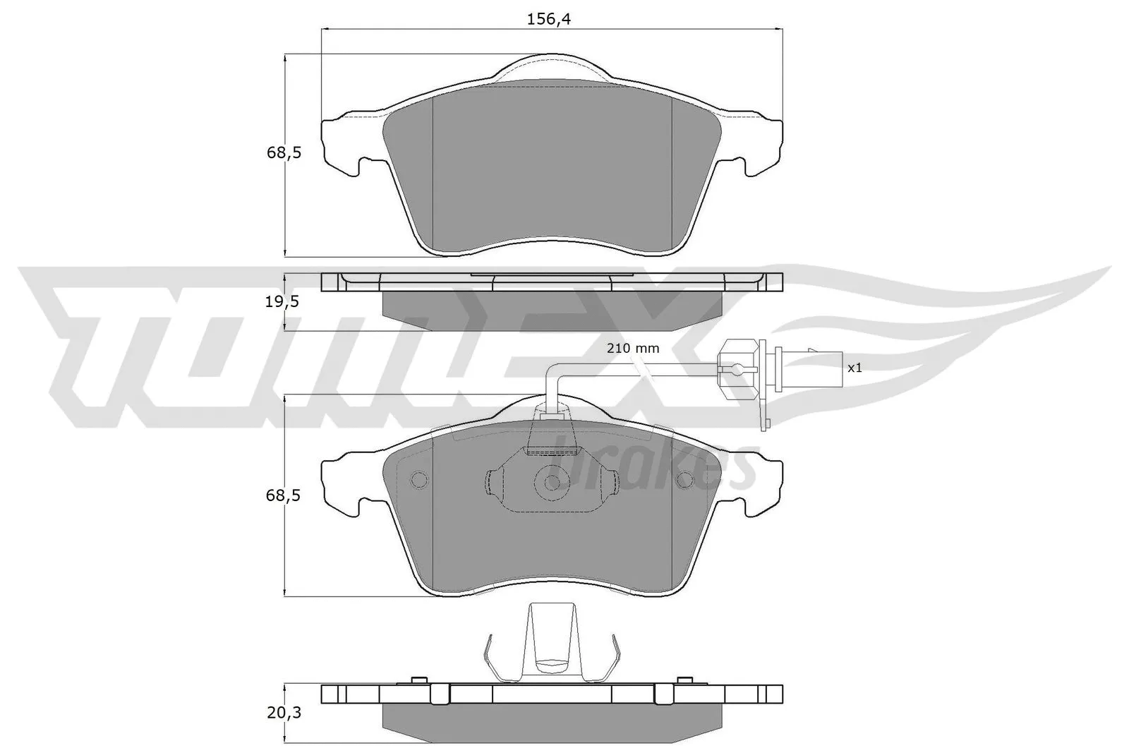 Kit de plaquettes de frein, frein à disque TOMEX Brakes TX 13-911