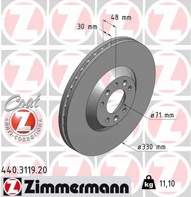 Disque de frein ZIMMERMANN 440.3119.20