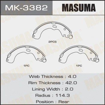 Jeu de mâchoires de frein MASUMA MK-3382