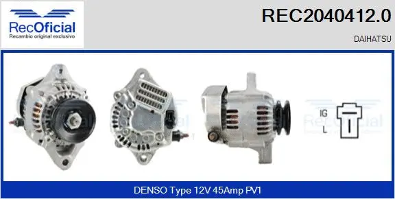 Alternateur RECOFICIAL REC2040412.0