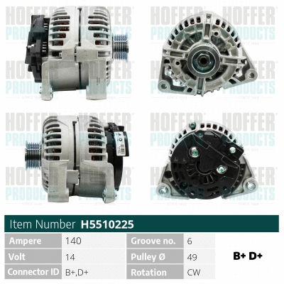 Alternateur HOFFER H5510225