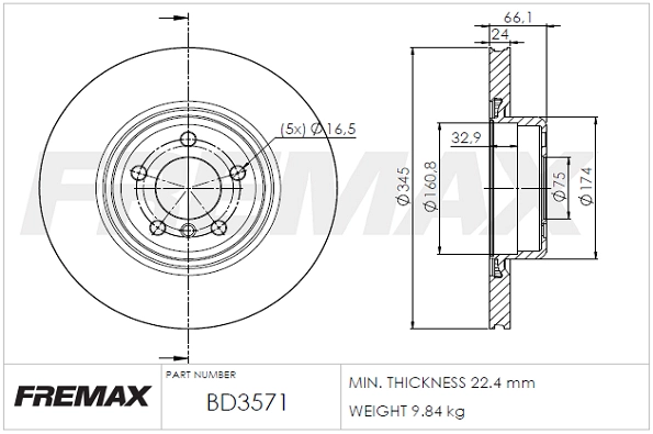 Disque de frein FREMAX BD-3571