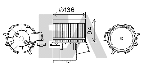 Moteur électrique, pulseur d'air habitacle EACLIMA 42A25013