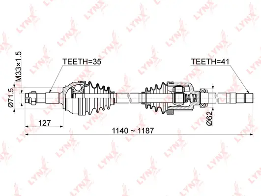 Arbre de transmission LYNXAUTO CD-1046