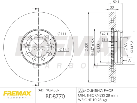 Disque de frein FREMAX BD-8770