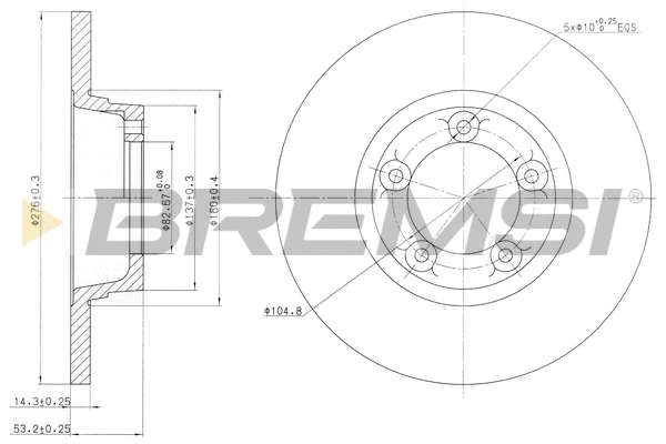 Disque de frein BREMSI CD6065S