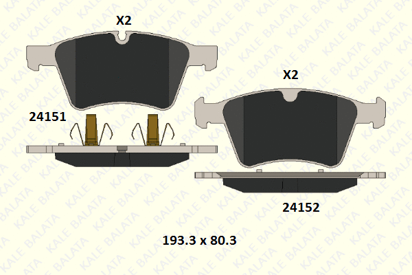 Kit de plaquettes de frein, frein à disque KALE 24151 203 05