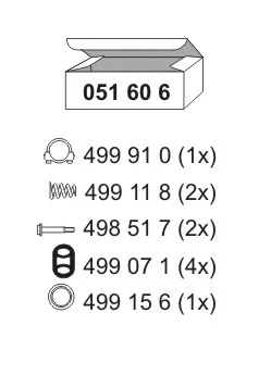 Kit d'assemblage, silencieux ERNST 051606
