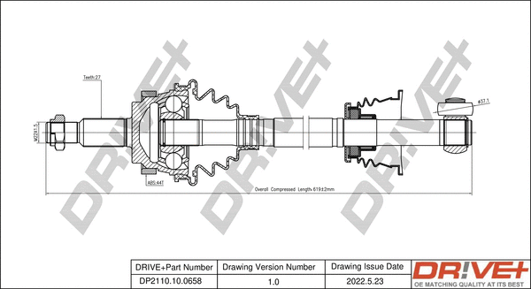 Arbre de transmission Dr!ve+ DP2110.10.0658