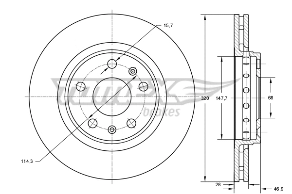 Disque de frein TOMEX Brakes TX 73-53