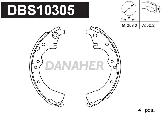 Jeu de mâchoires de frein DANAHER DBS10305